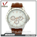 men fashionable sporty design leather & silicone strap sport watch for man